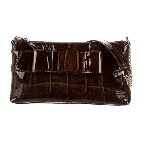 Kate Spade Brown Patent Leather Bow Bag - Picture 1 of 6